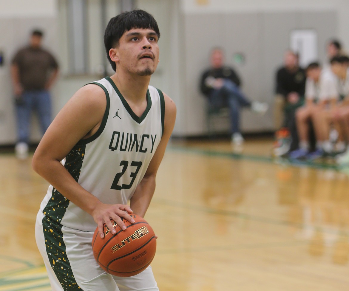 Jesus Armando Carrillo (23) shoots a free throw during their game against the Huskies. The Jacks utilized ball movement to find easy shots.