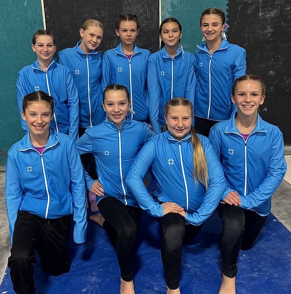Courtesy photo 
The GEMS Athletic Center Silver team placed first overall at the Winter Flurry gymnastics competition Dec. 19-21 at Technique Gymnastics in Hayden. In the front row from left are Mikayla Richardson, Samantha Dirks, Ohrya Rivera and Violet Tessendorf; and back row from left, Isabelle Boren, Kinsley Spurway, Absydee Adams, Elliana Matthews and Lindy Gilmore. Not pictured is Layla Randolph.