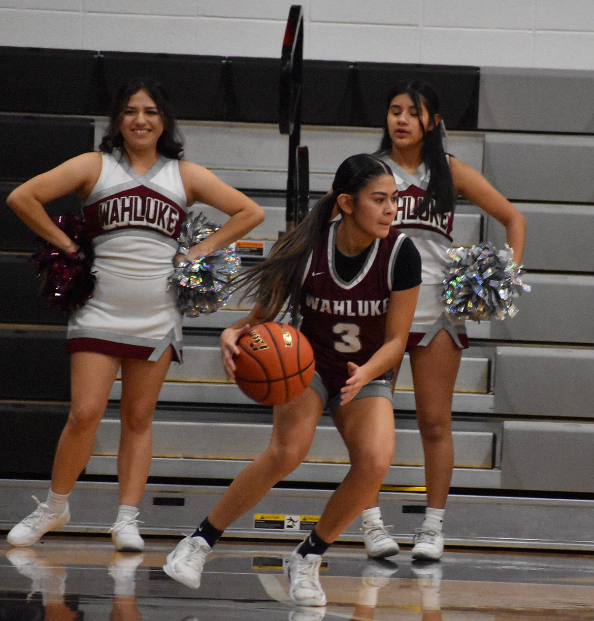 Wahluke senior Valerie Segura Espindola prepares to maneuver around a defender during a previous away game this season. This victory was the first win for the team since Segura Espindola was in her sophomore year.