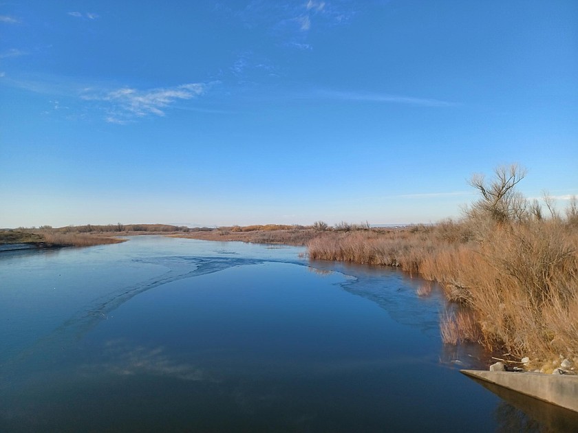Sun shines over the outlet from Moses Lake into the Potholes Reservoir Wednesday. While the sun will show up a bit over the weekend, it’s likely to be chilly with a bit of precipitation.