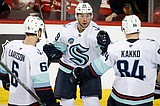Red-hot Grubauer backstops streaking Kraken to 5-1 win over Flames