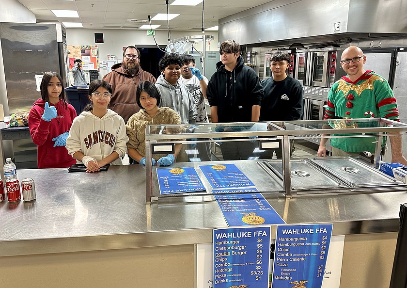Wahluke High School FFA members practice their entrepreneurial skills at a community event in 2024. The FFA is one of the programs funded through the district’s educational programs and operations levy, which will be on the ballot in a special election Feb. 10.