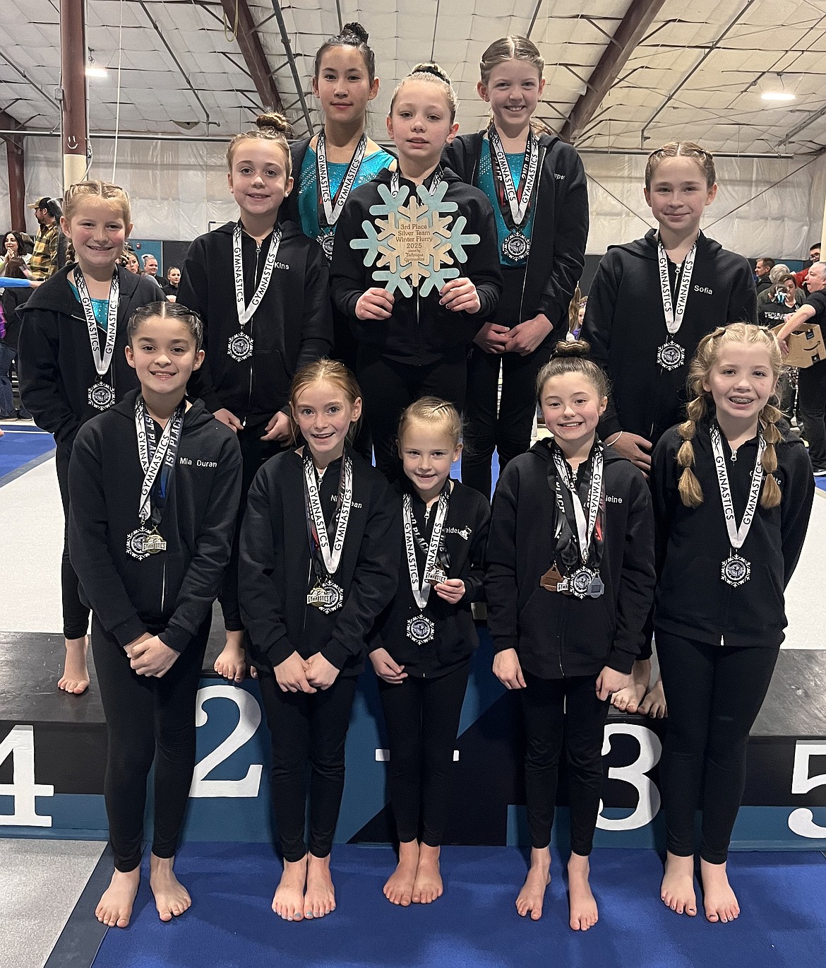 Courtesy photo
Avant Coeur Club Xcel Silvers take 3rd Place Team at the Winter Flurry in Hayden. In the front row from left are Mia Duran, Nehemiah Johnson, Reiden Cotton, Madeleine Smith and Charlotte Nasseth; second row from left, Brooklyn Fetters, Kinsley DeLeonard, Amelia Cronister and Sophia Hall; and back row from left, Eleanor Casile and Harper Molinari.
