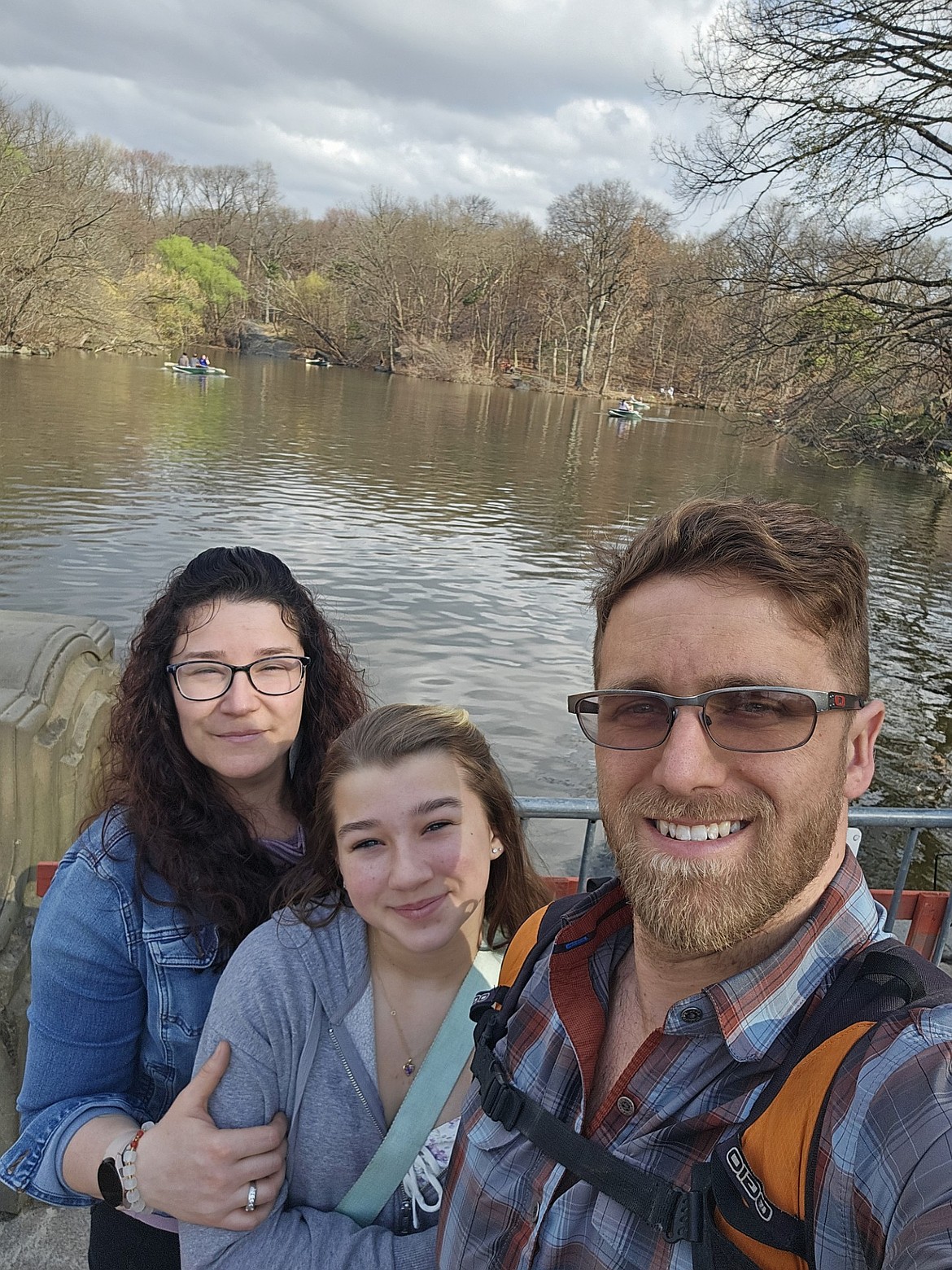 Brandon Douglass, right, takes a selfie with his daughter Harley, middle, and wife Tori, left. Douglass said that without their support, none of what he has accomplished would have been possible.