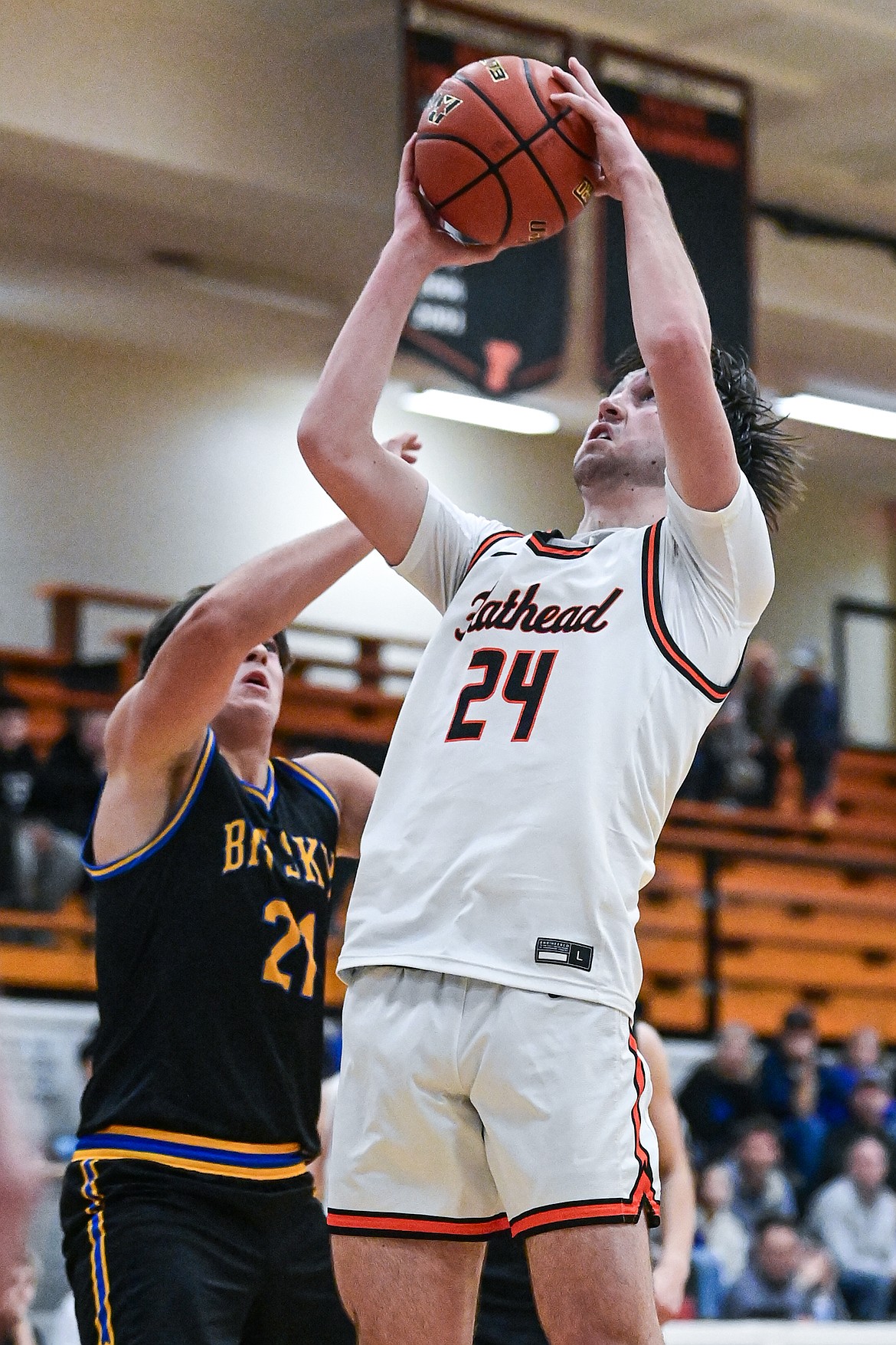 Flathead's Boston Case (24) drives to the basket in the second half against Missoula Big Sky at Flathead High School on Thursday, Jan. 15. (Casey Kreider/Daily Inter Lake)