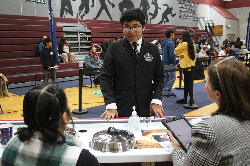Jacob Resendez, Royal Middle School, makes his case to the judges at the 2025 Amazing Shake competition. The Amazing Shake, which teaches children communication skills among other things, is funded through the Royal School District educational programs and operations levy.