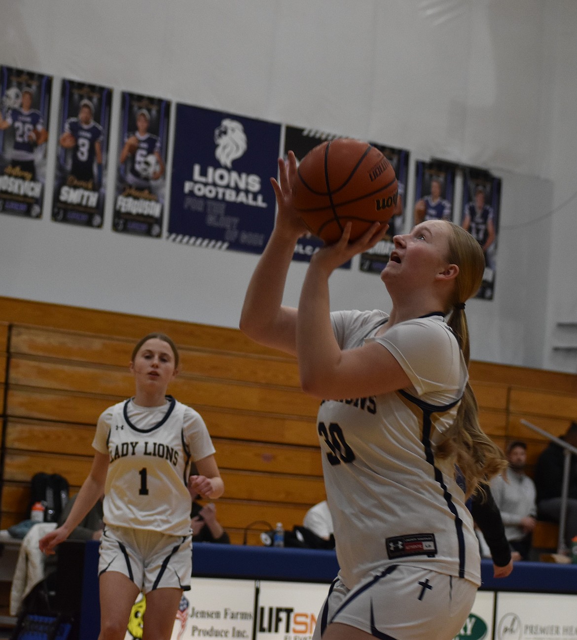 MLCA/CCS junior Abby Stanley goes in for a layup to make the first points of the game early in the first quarter against La Salle. Stanley was an offensive force Tuesday putting up a total of 11 points.