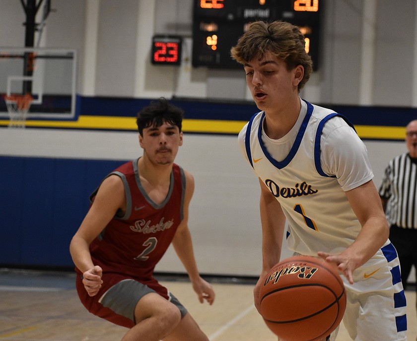 Wilson Creek’s Landon McMillan heads for the basket. Wilson Creek is one of the schools with an educational programs and operations levy on the ballot for the February election; extracurricular programs, including athletics, are entirely funded through the EP&O levy.