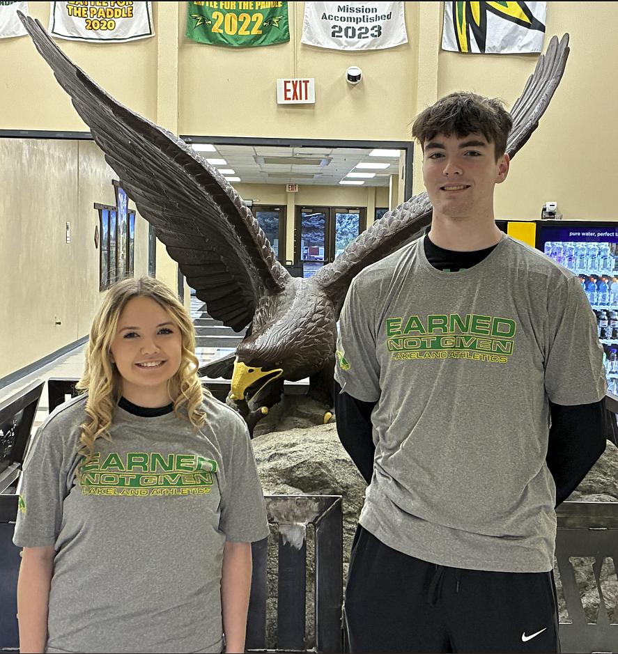 Courtesy photo
Lakeland High's December athletes of the month are Rylee Hall (cheer), left, and Jaron Yager (boys basketball).