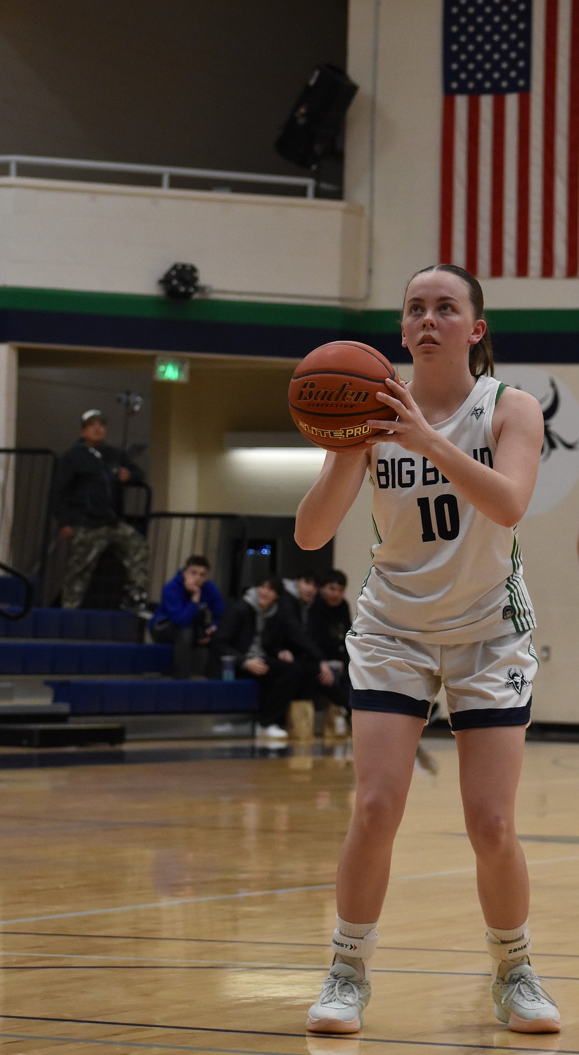 BBCC’s Claire Cox prepares to shoot a free throw against Wenatchee Valley during Wednesday’s matchup.