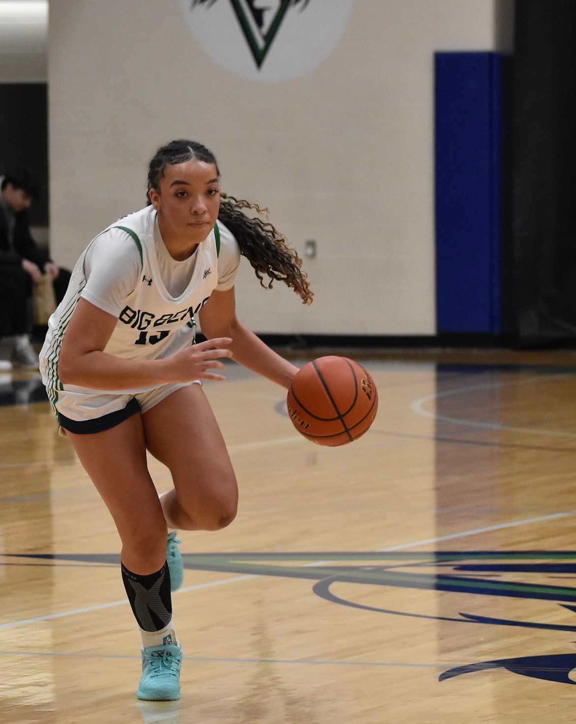 Kaliyah Evans from BBCC rushes toward the hoop Wednesday evening against the Knights.