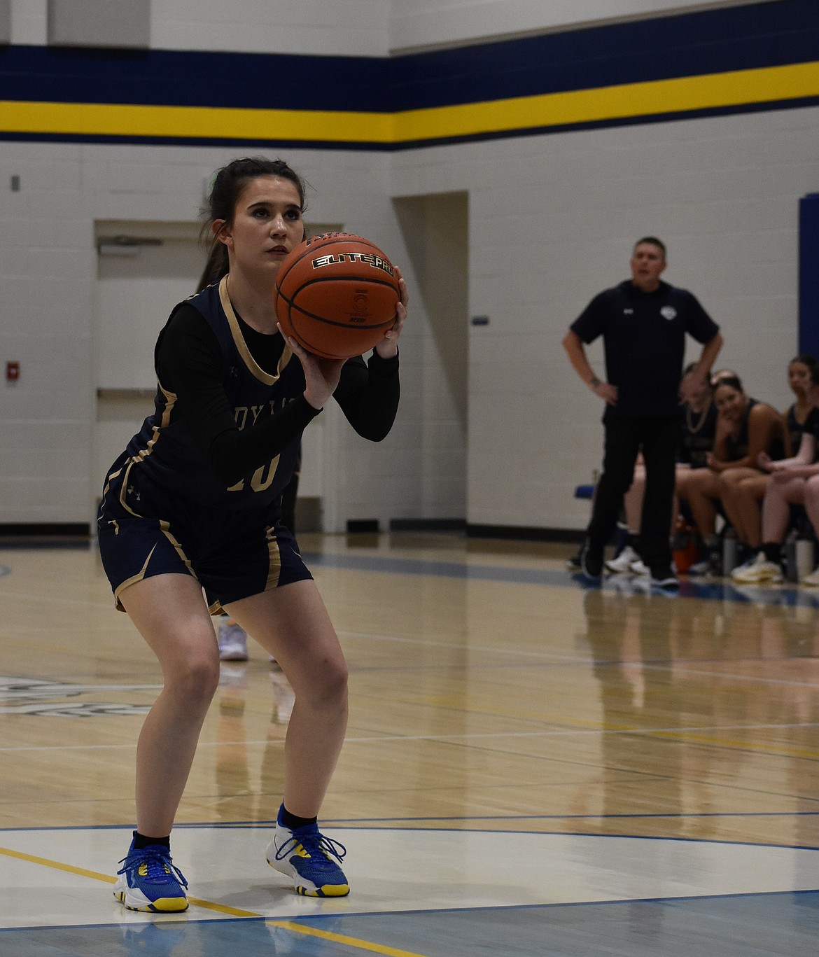 MLCA/CCS senior Brynlynn King shoots a free throw during Thursday’s matchup against Wilson Creek.