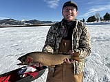 Henrys Lake angler hoists new state record trout out of ice