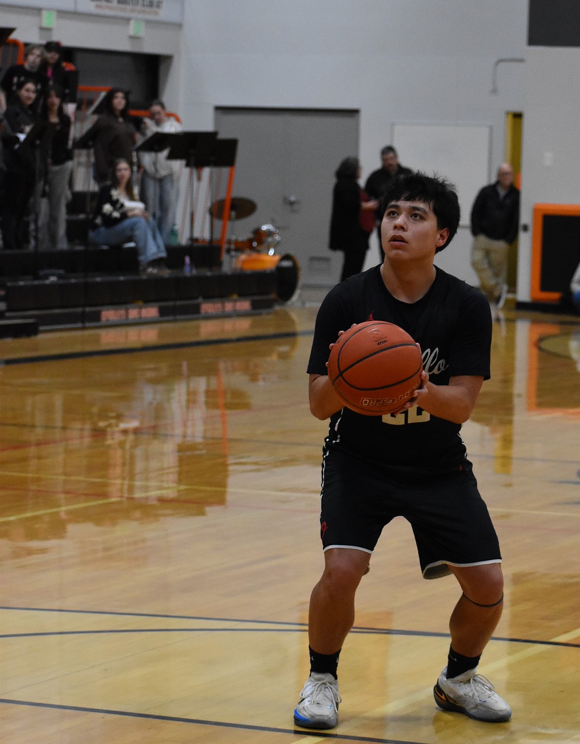 Othello Huskies senior Kingston Valdez shoots a free throw while on the road earlier this season. The Huskies host their first game in the district tournament Wednesday against East Valley.
