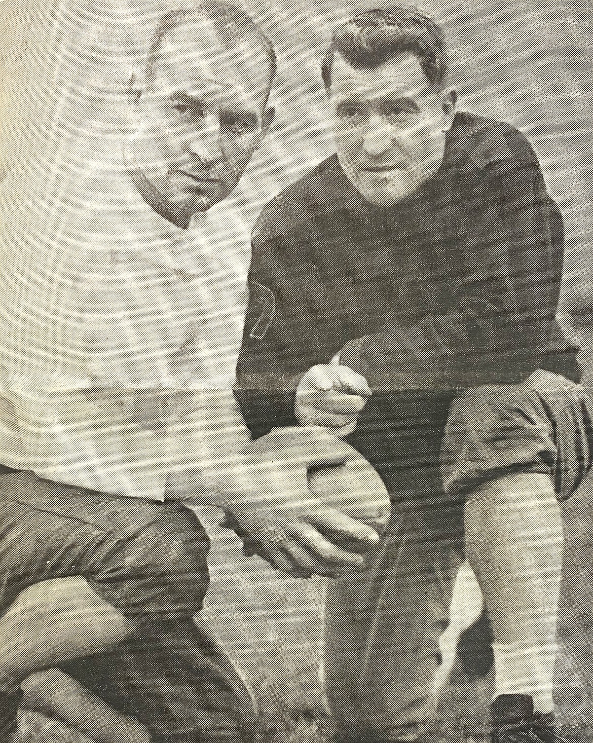 Co-coaches Ray Flaherty, left, and Red Stadler of the Pacific Coast All-Americans are shown in 1934.