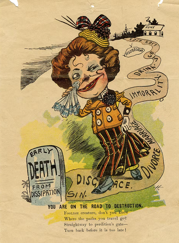 Vinegar valentine sheet titled "You are on the Road to Destruction."