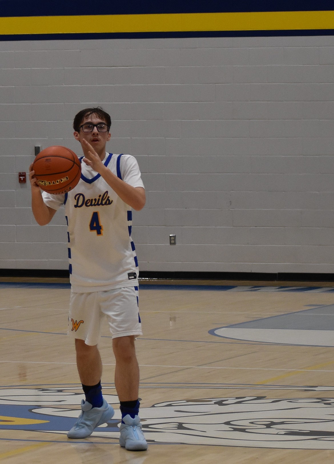 Wilson Creek senior Aiden Galindo looks for an open teammate to pass the ball to during a home game earlier this season.