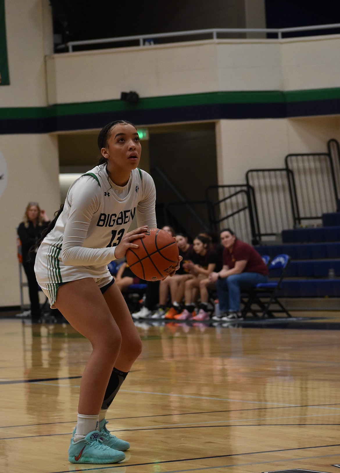 BBCC’s Kaliyah Evans gets ready to shoot a free throw during Wednesday’s game against Yakima Valley. Evans led the team offensively with 18 points scored in the matchup.