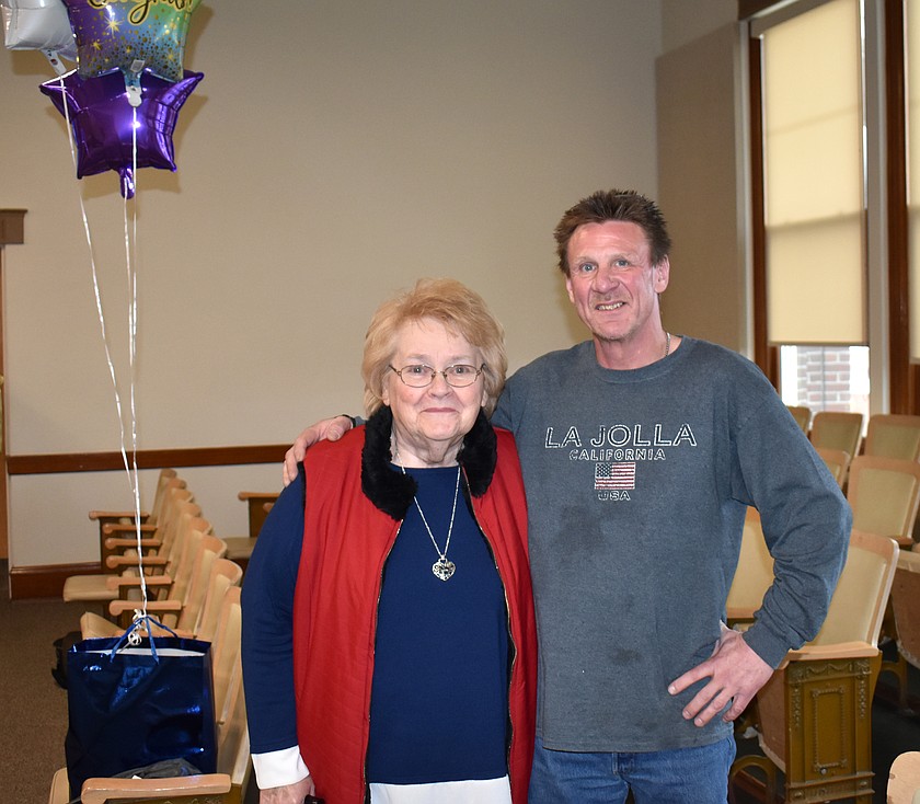 Shannon Robinson, right, stands with Patty Hash, a family member who has supported him through years of tough times. Robinson graduated Wednesday from Grant County Community Court, breaking a lifetime cycle of drugs and crime.