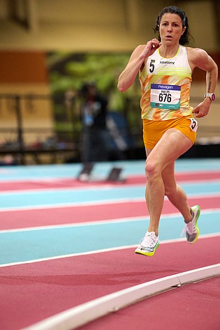 Maria Phelps runs at the USATF Masters National Championships in Albuquerque, N.M. Phelps won the 800M event in 2:25.07