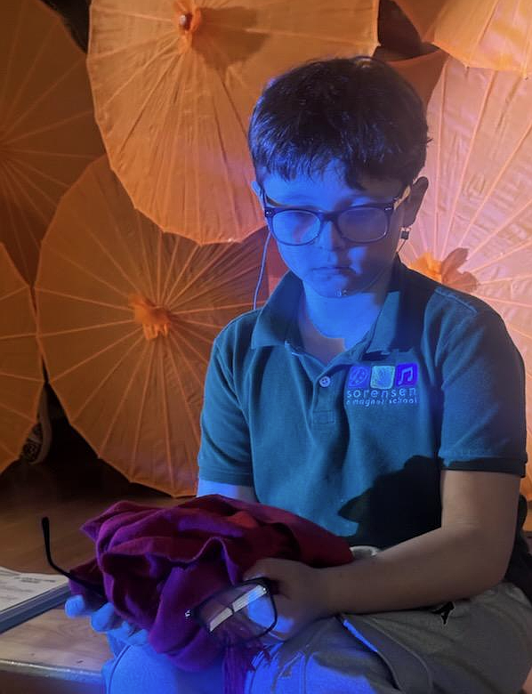 Easton Jachetta as the eponymous James in "James and the Giant Peach," on stage Wednesday and Thursday at Sorensen Magnet School of the Arts and Humanities.