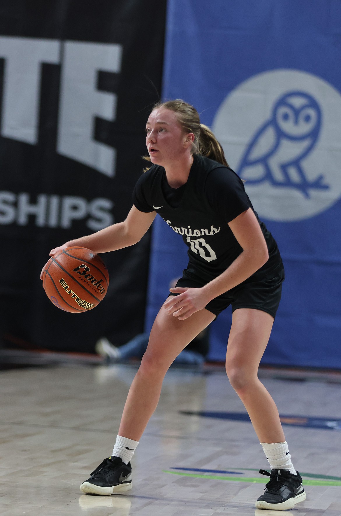 ACH senior Naomi Molitor dribbles the ball while looking for an opening during the state tourney.