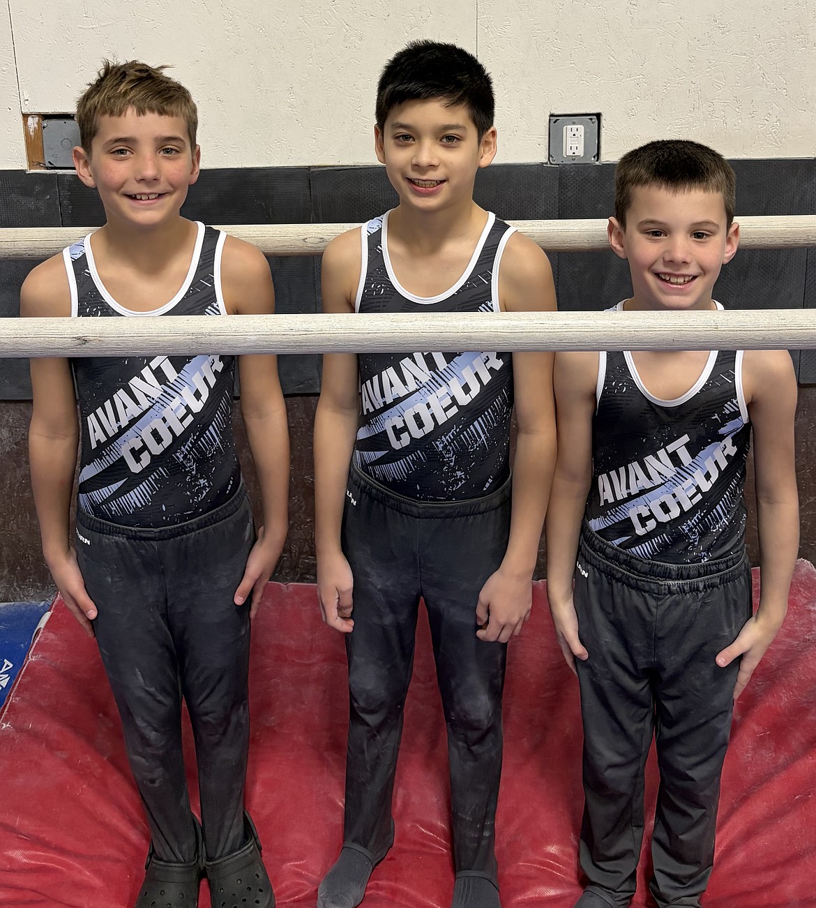 Courtesy photo
Avant Coeur Gymnastics Level 3s at the Idaho Men's State Championships in Meridian. From left are Ebbet Vucinich, Ethan Chang and Ellers Vucinich.