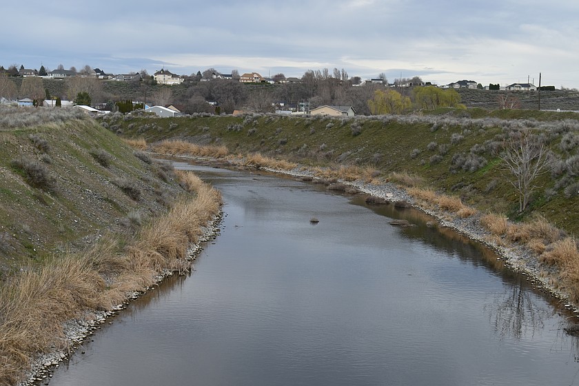 The Rocky Coulee Wasteway east of Moses Lake is down to a trickle now, but it will start filling next week for this year’s irrigation season.