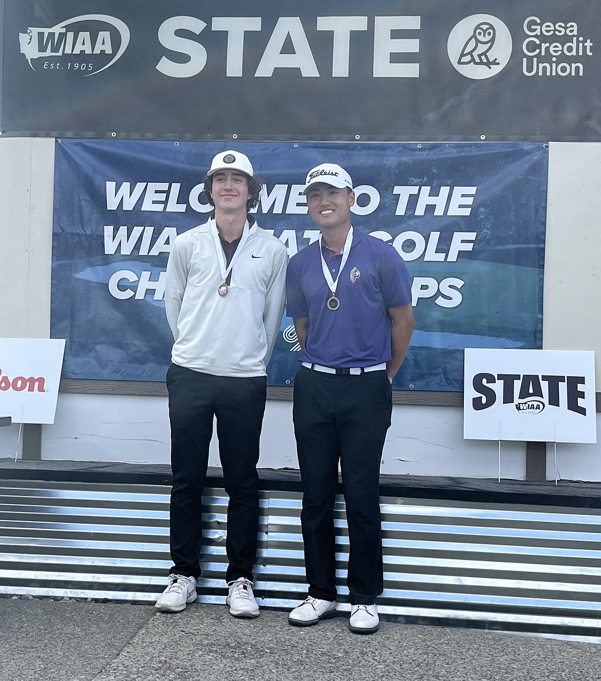 The Mavericks’ Mason Bradford, left, after placing fifth in the state tournament his sophomore season.