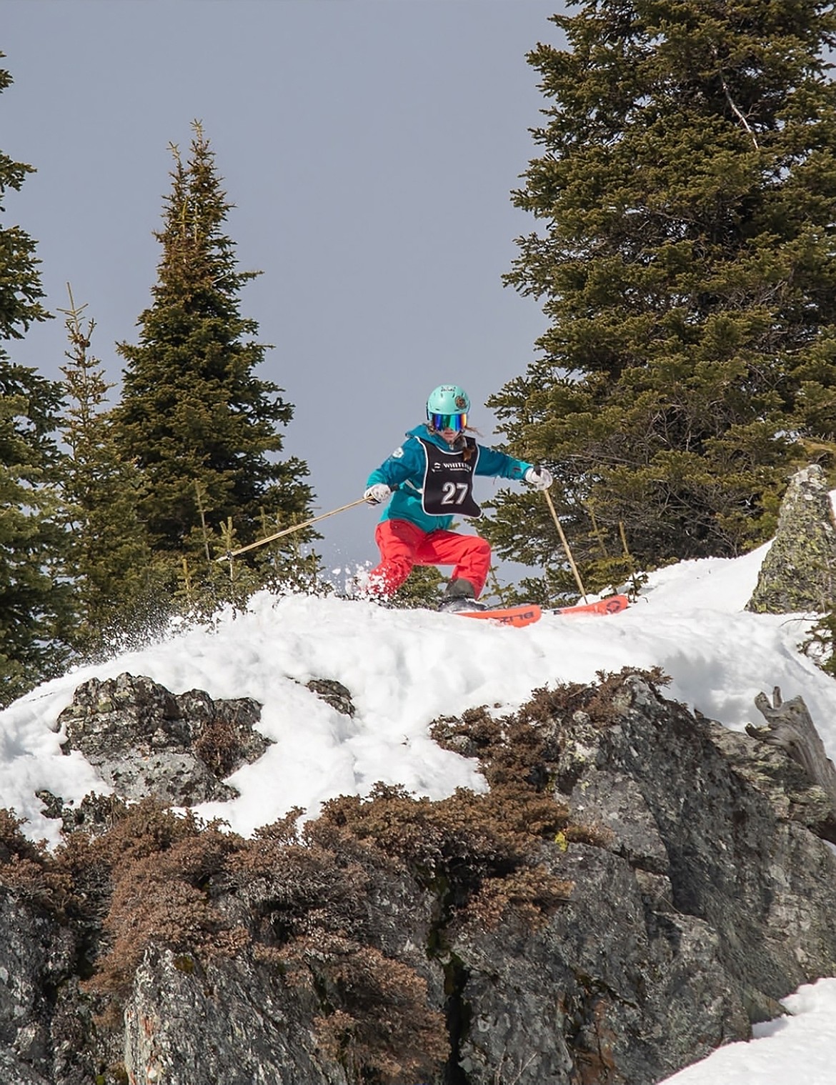 Flathead Freeride skier Peyton Wilson competes at an IFSA Junior comptition at Whitefish Moutain Resort this February. (Photo provided)