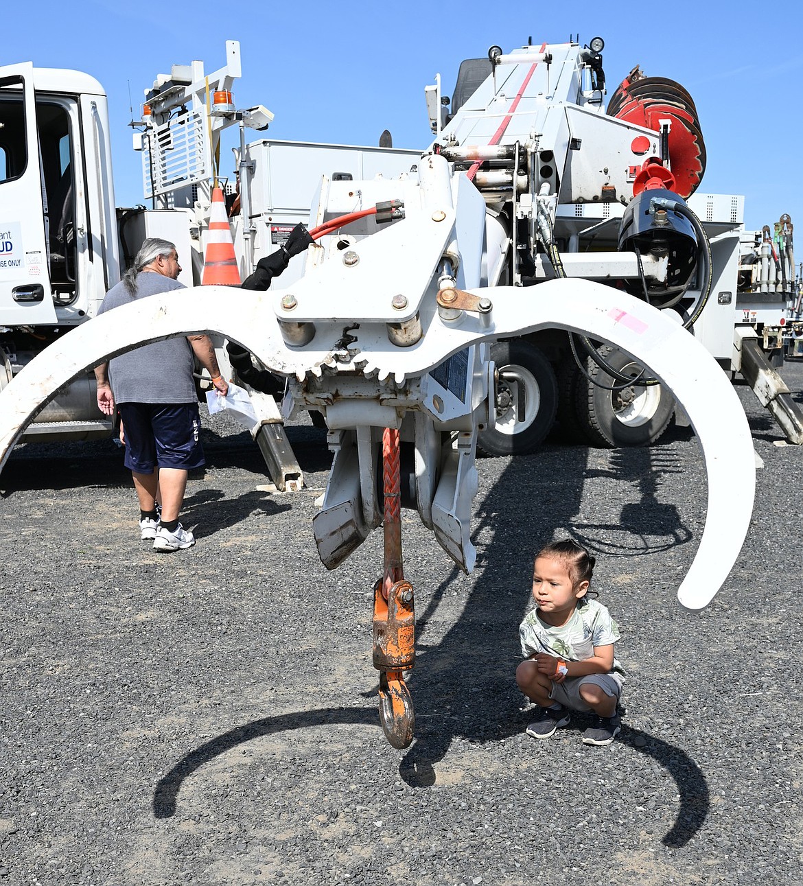 A child gets acquainted with a bit of machinery at last year’s Touch a Truck.