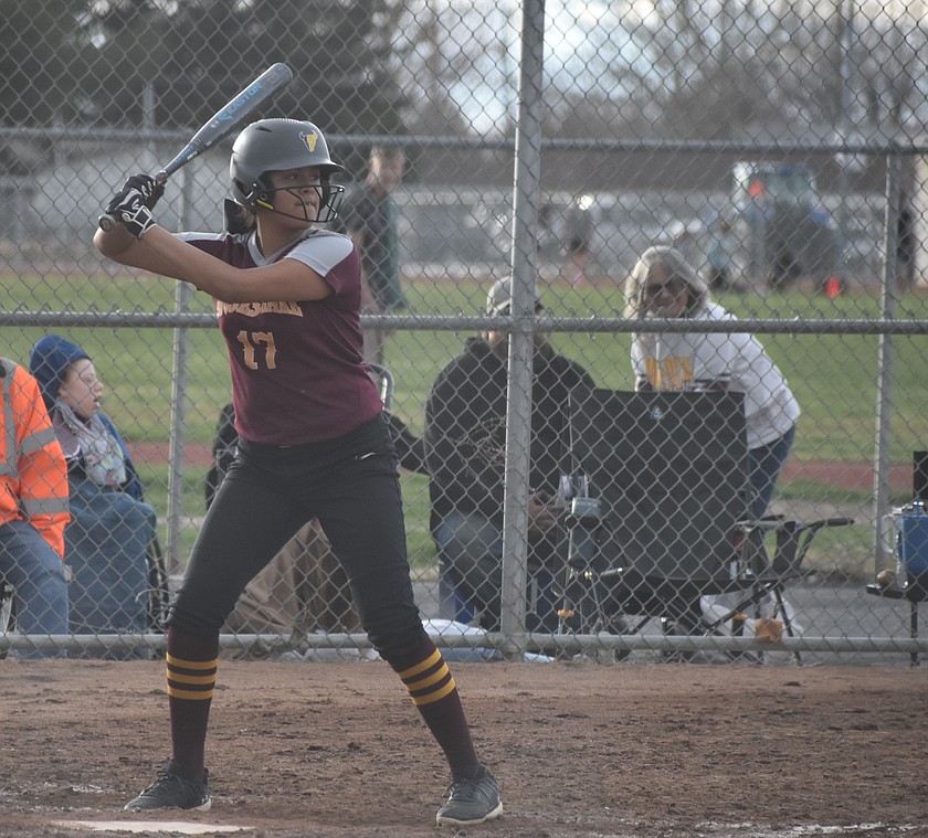 Katalina Lima Castro from the Mavs readies herself for the pitch during Wednesday’s matchup against the Lions.