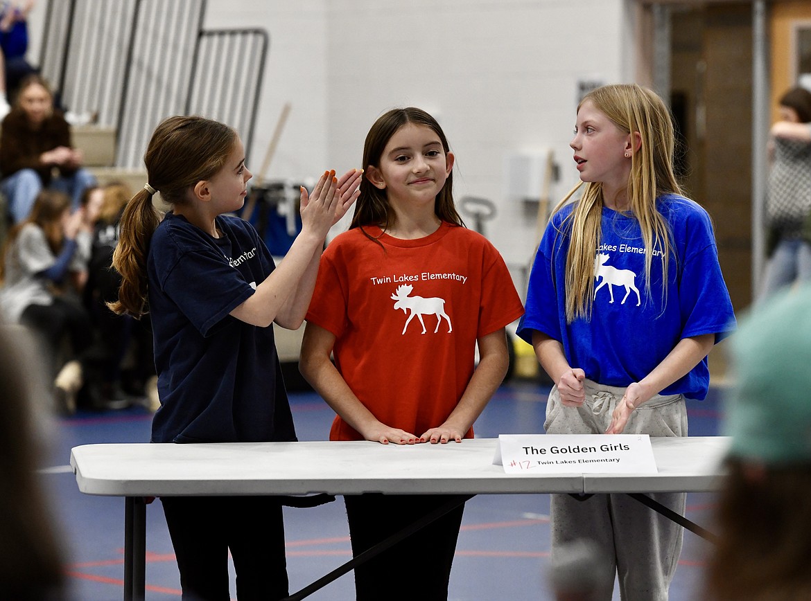 Lakeland's elementary Idaho Battle of the Books second place team, the Golden Girls from Twin Lakes Elementary, from left: Maren Rauscher, Rowyn Kloepfer and Evelyn Bowman.