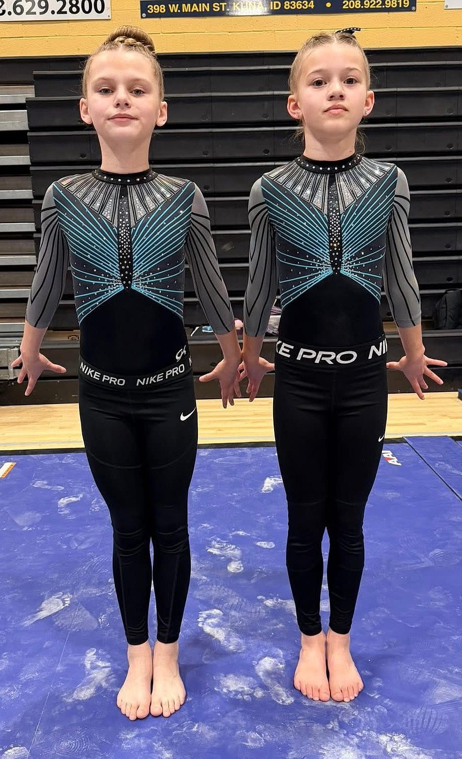 Courtesy photo
Technique Gymnastics older Level 4s Leighton McClure, left, and Kenna Clark attended the Idaho Devo State Championship in Kuna. Leighton is the Silver Medalist on vault with a 9.425; Kenna was 4th on bars 9.275.