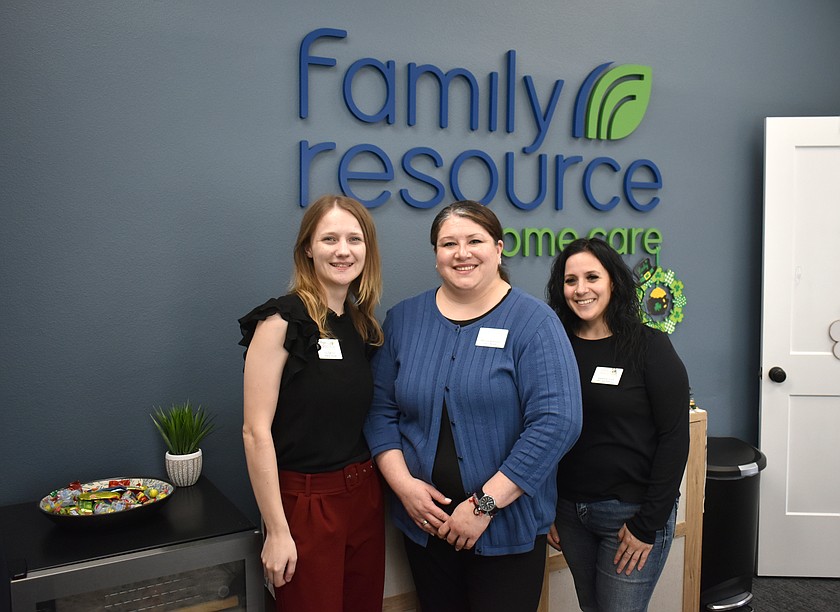 From left: Family Resource Home Care Caregiver Manager Ivy Sehorn, Branch Manager Marisa Martinez and Client Care Supervisor Vanessa Silva. The Moses Lake office covers Grant and Adams counties and employs 125-130 home caregivers for seniors.