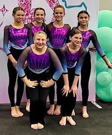Courtesy photo 
GEMS Athletic Center Silver Team placed 5th overall out of 22 teams at the Idaho State Xcel Gymnastics meet on March 27-29 in Pocatello. In the front from left are Ohrya Rivera and Isabelle Boren; and back row from left, Absydee Adams, Samantha Dirks, Violet Tessendorf and Elianna Matthews.