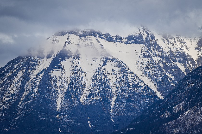 A snowy flank of Mount Cannon is shown from Lake McDonald in Glacier National Park on Wednesday, April 1. (Casey Kreider/Daily Inter Lake)