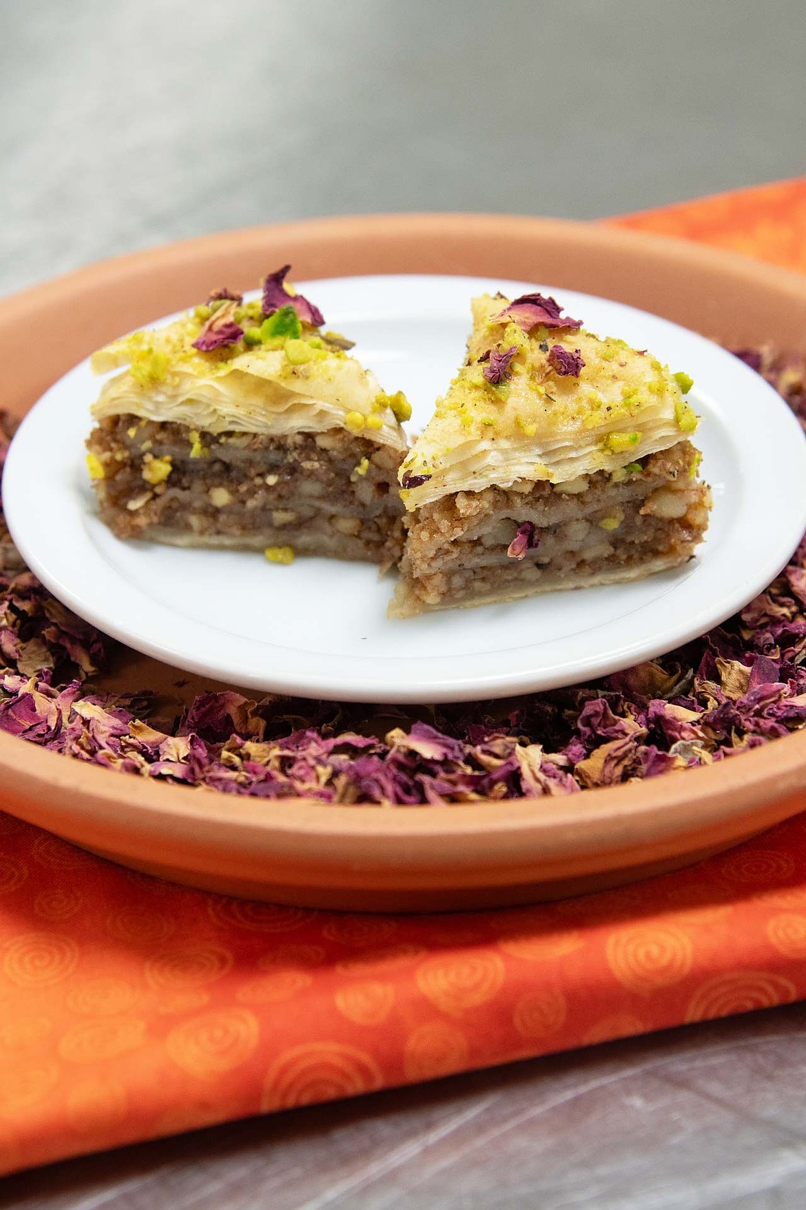 The Baklava is flaky phyllo dough layered with walnuts, pistachios and a honey cinnamon syrup. (Courtesy photo)