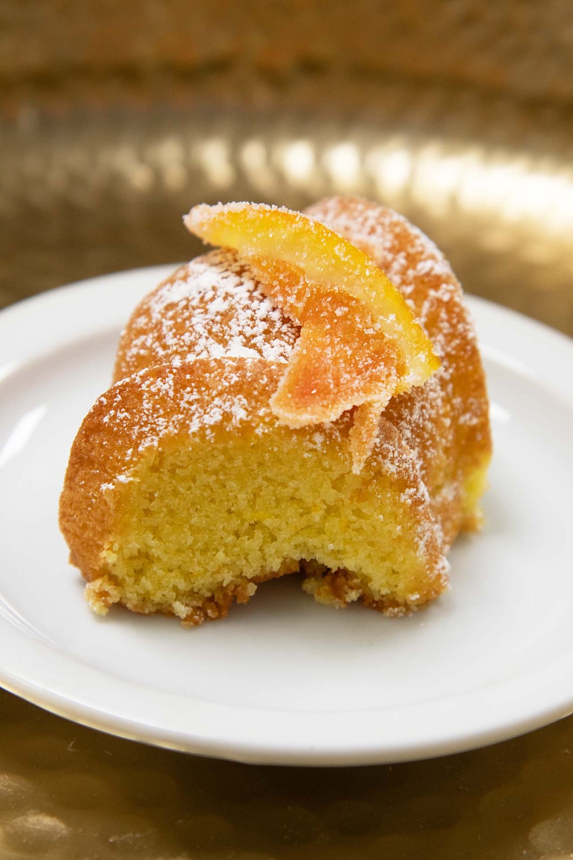 The orange olive oil cake is a bright and velvety citrus and almond cake baked with extra virgin olive oil. (Courtesy photo)