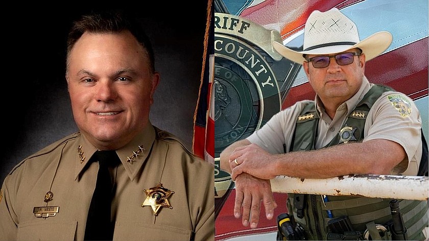 Grant County Sheriff Joey Kriete, left, and Adams County Sheriff Dale Wagner, right, have both condemned SB 5974 with their main concerns centered around the power of choice being taken from voters. Both have given their support to four sheriffs who have taken legal action to challenge the law.