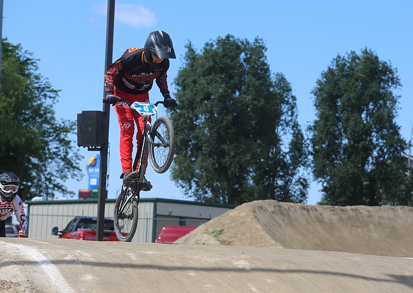 A local BMX rider soars over a small hill on the Moses Lake BMX track at the Gold Cup race last spring. President Jeff Niehenke of ML BMX is excited for what’s to come this year after a successful 2025.