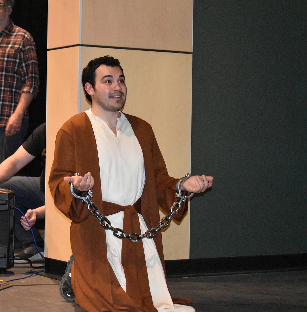 Joseph (Alex Lobe) may be in prison, but he’s sure he has a higher destiny in the Quincy Valley Allied Arts production of Joseph and the Amazing Technicolor Dreamcoat.”