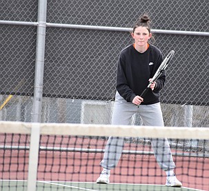 Maycee Black from the Tigers prepares for an oncoming serve during a previous matchup on the road.