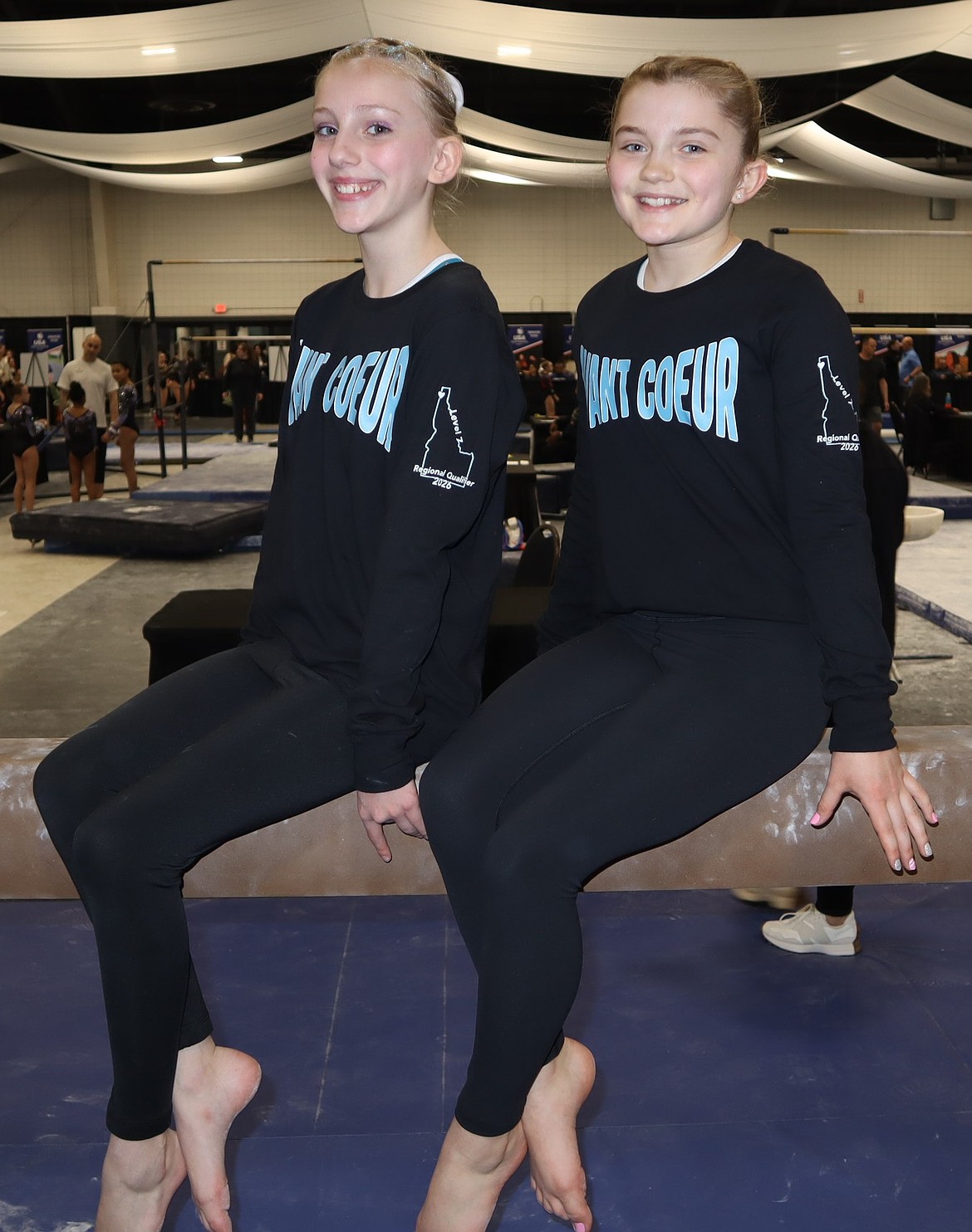 Courtesy photo
Avant Coeur Gymnastics Level 7s at the Region 2 Championships in Pasco, Wash. From left are Aurora Heath and Maylah Rogers.