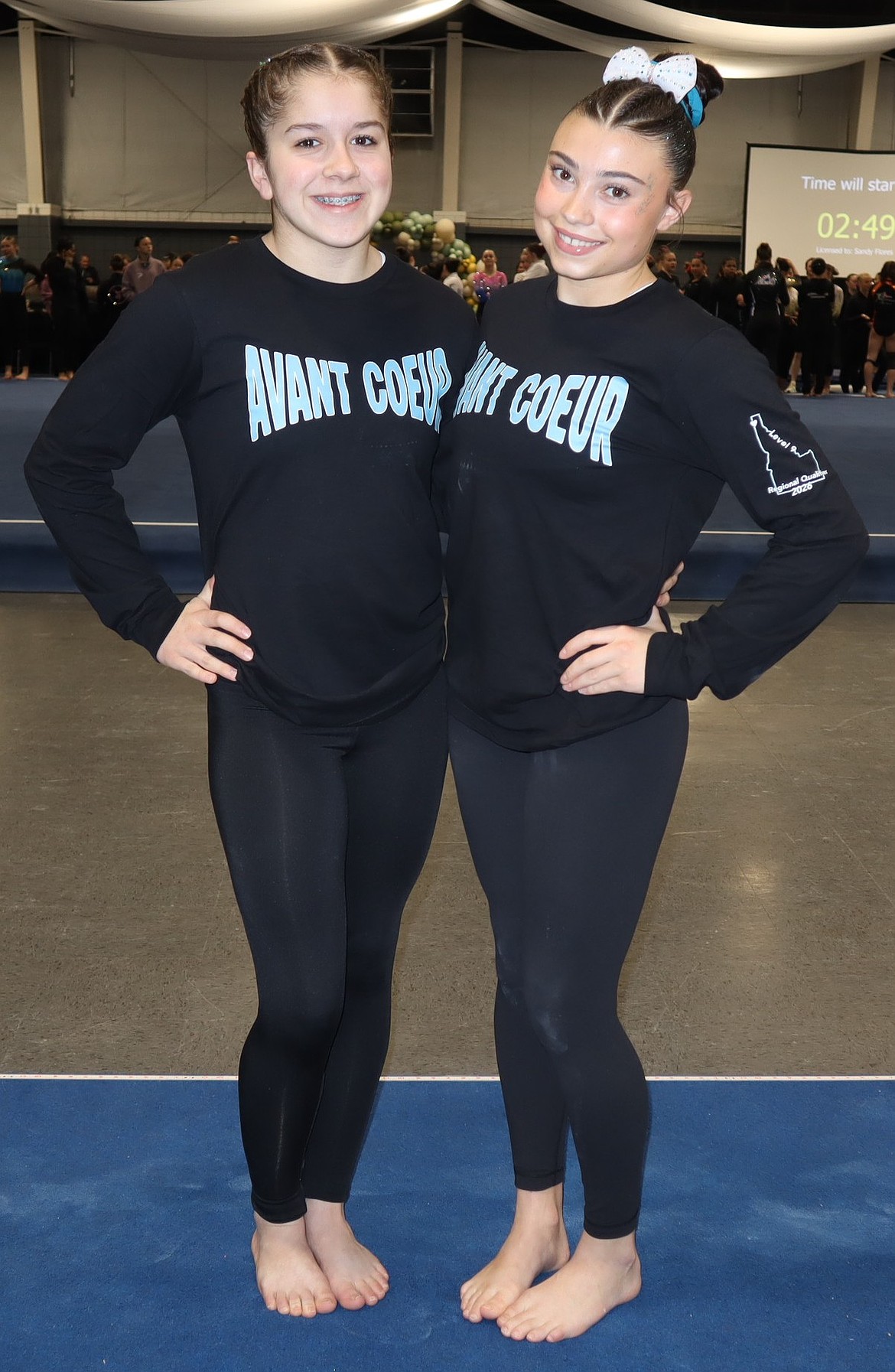 Courtesy photo
Avant Coeur Gymnastics Level 9s at the Region 2 Championships in Pasco, Wash. From left are Lexie Gersdorf and Sage Kermelis.