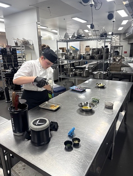 Post Falls High School student Kadence Powell works on her appetizer for the National ProStart Invitational, which opens Friday in Baltimore. This is the first time in about 12 years Idaho students have participated in the national culinary competition.