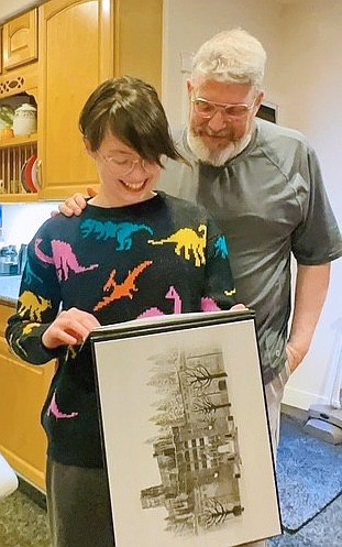 Élodie Bennett, left, with her dad David Bennett, a 1982 graduate of Moses Lake High School.