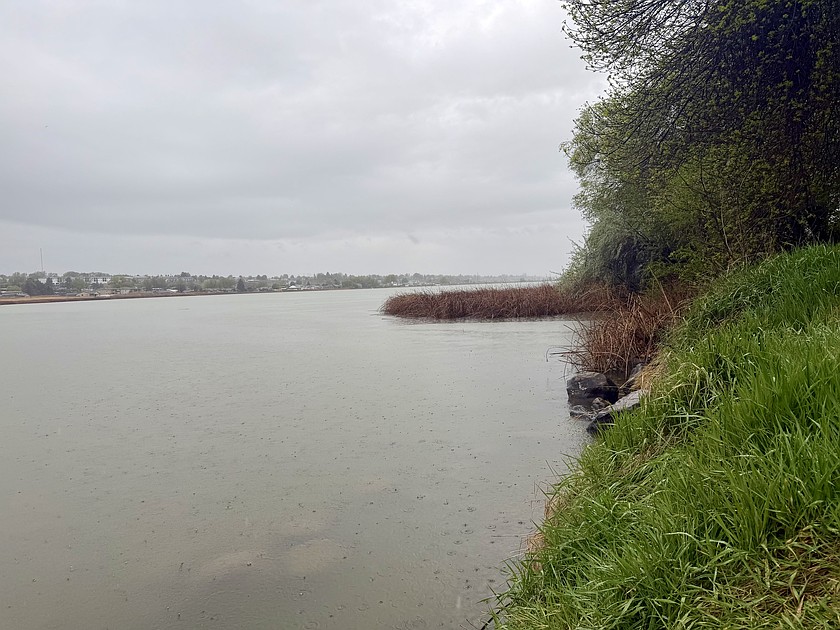 Clouds fill the sky over Moses Lake on a spring day.