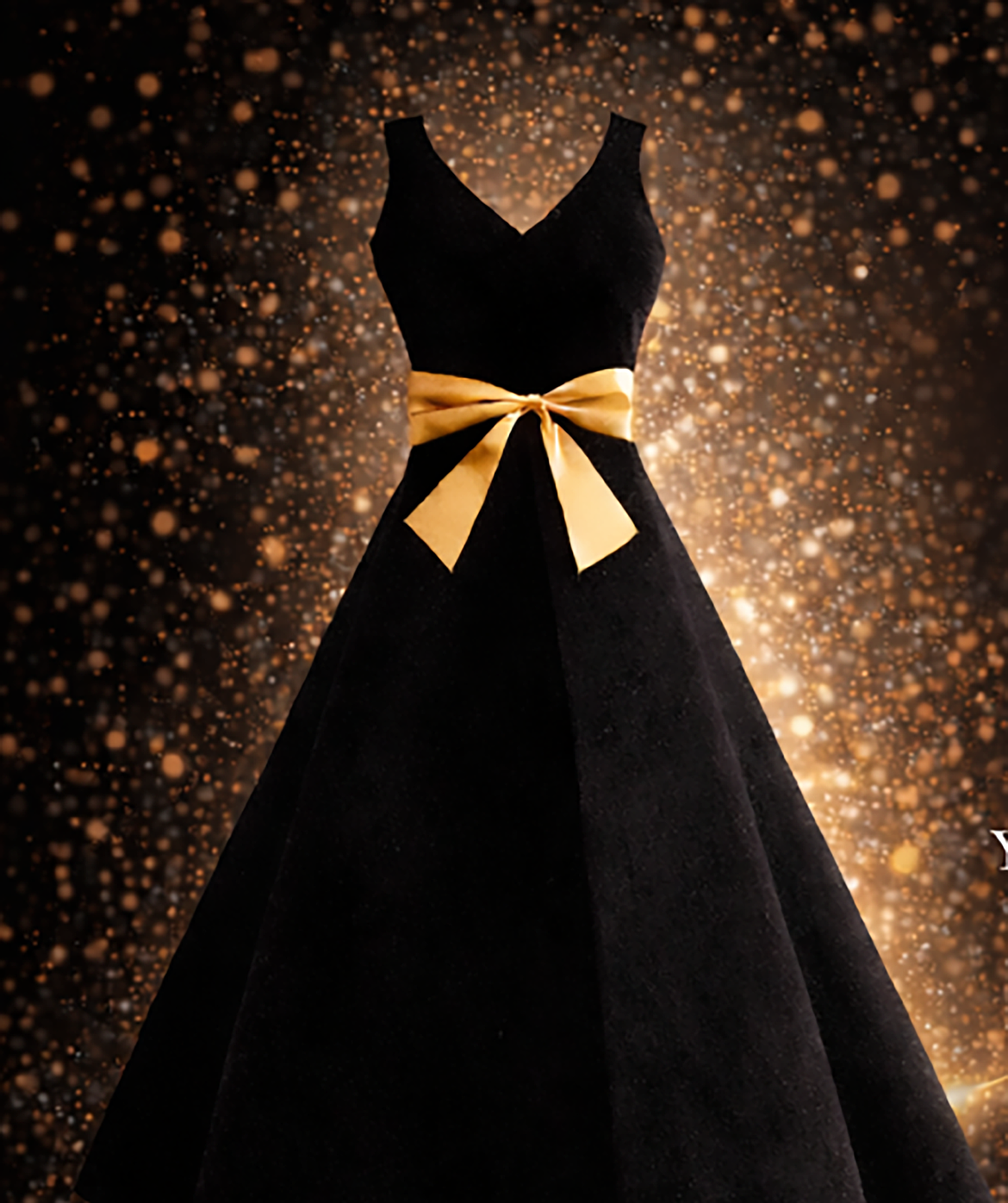 slim fit dress slacks Marfil 9JB7 Black/Gold Mother of the Bride Dress – Sean Rayment main image 1