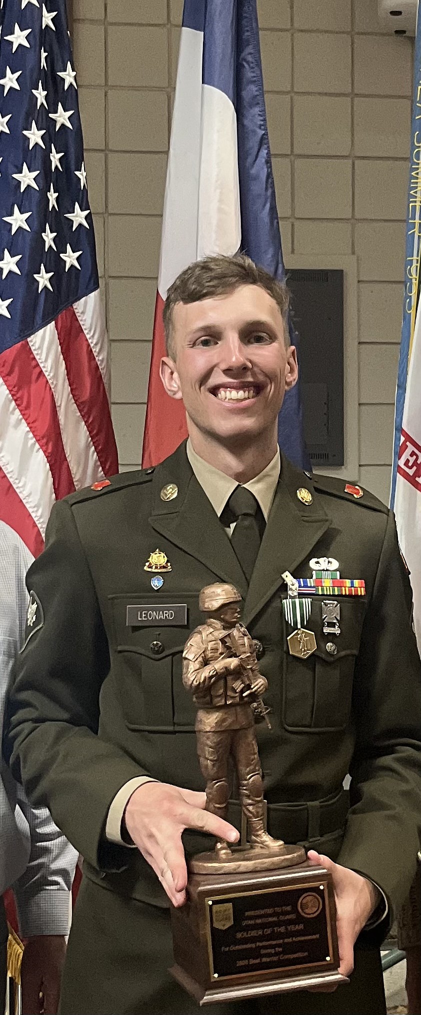 Caden Leonard with his "Soldier of the Year" award following the 2026 Utah Best Warrior Competition from March 10 to 12. (Courtesy of Caden Leonard)